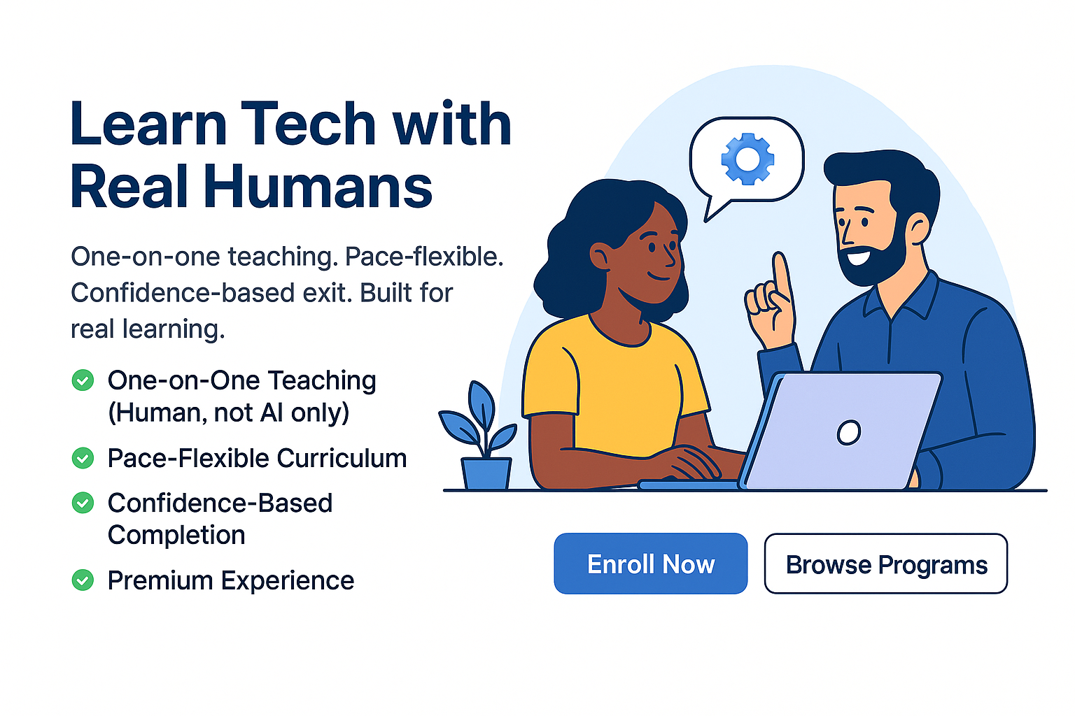 Student learning with mentor on screen